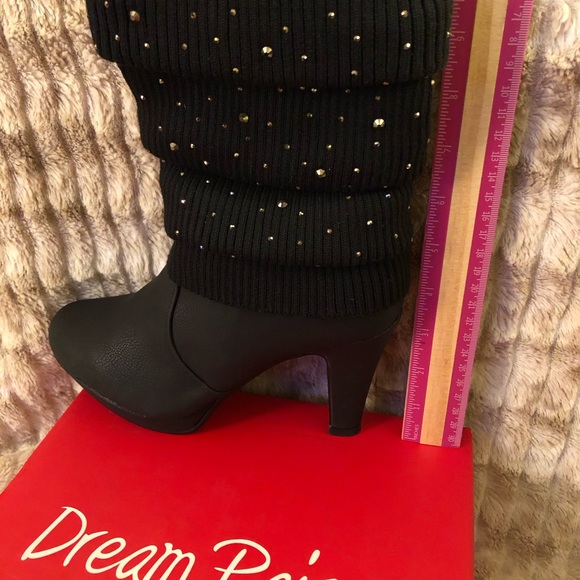 Dream Pairs Black Studded Zip Up Boot with 3.5” heel - Picture 8 of 8